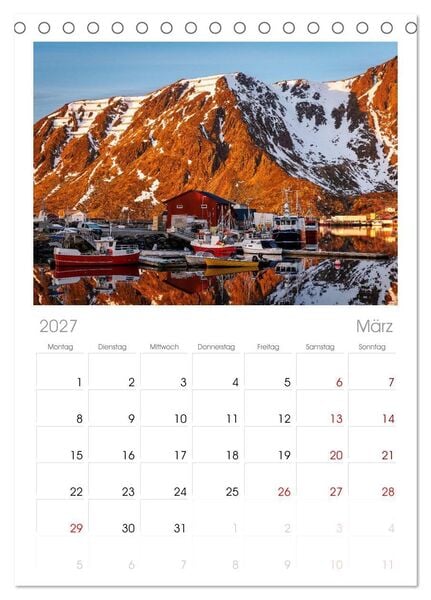 Produktbild: Tischplaner 2027 - Licht des Nordens - LOFOTEN (A5 Tischkalender zum Aufstellen) CALVENDO