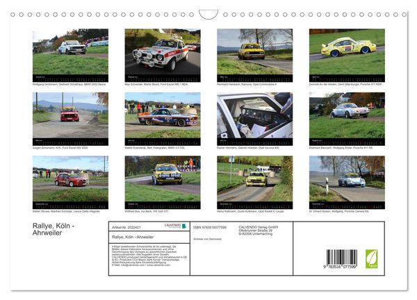 Produktbild: Rallye, K&ouml;ln - Ahrweiler (Wandkalender 2026 DIN A3 quer), CALVENDO Monatskalender