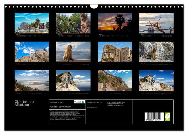 Produktbild: Gibraltar - der Affenfelsen (Wandkalender 2026 DIN A3 quer), CALVENDO Monatskalender