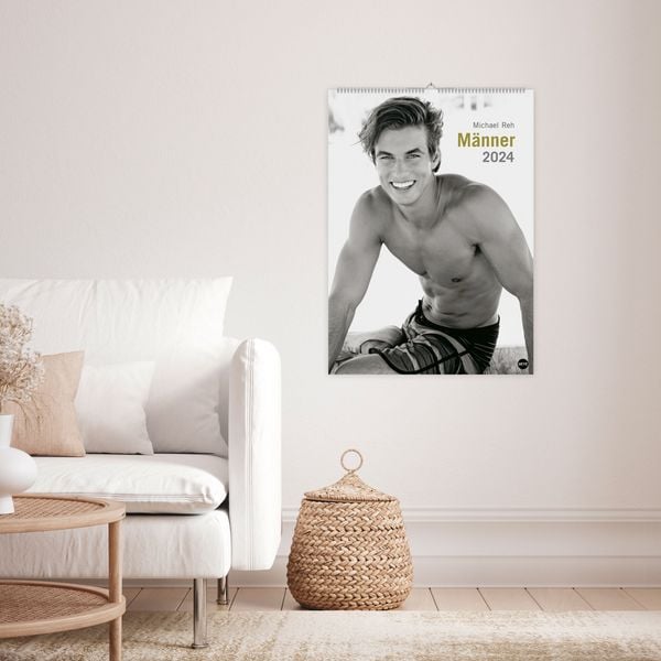 'Männer Edition 2024. Jeden Monat ein sinnliches Schwarz-Weiß-Foto in 