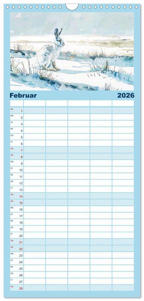 Produktbild: Familienplaner 2026 - Eisige Polarkreise - Faszination der polaren Tierwelt mit 5 Spalten (Wandkalender, 21 x 45 cm) CALVENDO