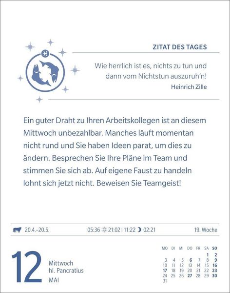 Produktbild: Fische Sternzeichenkalender 2027 - Tagesabrei&szlig;kalender - Ihr Horoskop f&uuml;r jeden Tag