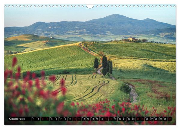 Produktbild: DIE TOSKANA IM FR&Uuml;HLING (Wandkalender 2026 DIN A3 quer), CALVENDO Monatskalender