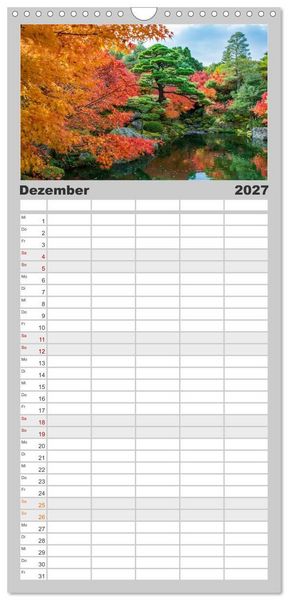 Produktbild: Familienplaner 2027 - Herbst in Japan mit 5 Spalten (Wandkalender, 21 x 45 cm) CALVENDO