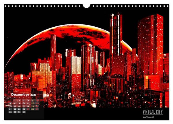 Produktbild: VIRTUAL CITY 2026 CH-Version (Wandkalender 2026 DIN A3 quer), CALVENDO Monatskalender