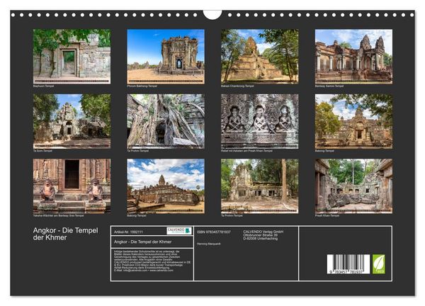 Produktbild: Angkor - Die Tempel der Khmer (Wandkalender 2026 DIN A3 quer), CALVENDO Monatskalender