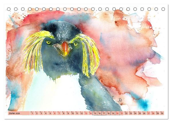 Produktbild: The Fascinating World of Birds in Watercolour (Desk Calendar 2026 DIN A5 landscape), CALVENDO 12 Month DeskCalendar