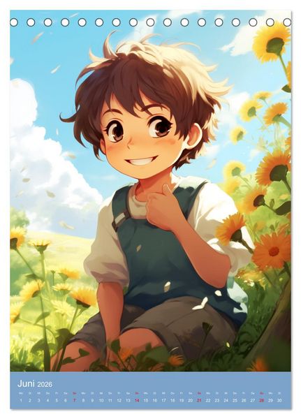 Produktbild: Manga-Boys. Die Abenteuer liebenswerter Jungs (Tischkalender 2026 DIN A5 hoch), CALVENDO Monatskalender