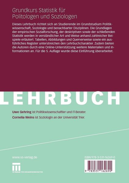 Produktbild: Grundkurs Statistik f&uuml;r Politologen und Soziologen