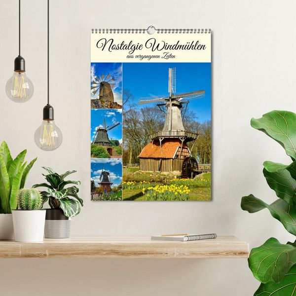 Produktbild: Nostalgie Windm&uuml;hlen (Wandkalender 2026 DIN A3 hoch), CALVENDO Monatskalender