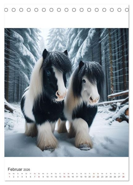 Produktbild: Gypsy Vanner Tinker - die majest&auml;tische Sch&ouml;nheit der Tinker-Pferde (Tischkalender 2026 DIN A5 hoch), CALVENDO Monatskalender