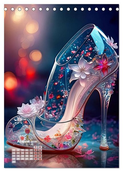 Produktbild: Gl&auml;serne Schuhe - M&auml;rchenhafte Pumps voller funkelnder Tr&auml;ume (Tischkalender 2026 DIN A5 hoch), CALVENDO Monatskalender