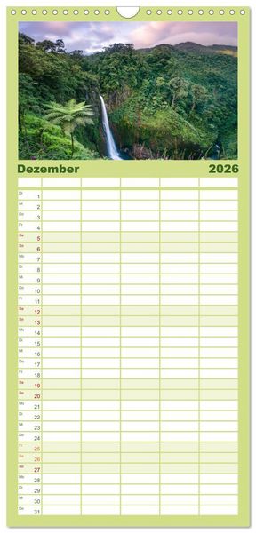 Produktbild: Familienplaner 2026 - Costa Rica - Tierwelt und Landschaften mit 5 Spalten (Wandkalender, 21 x 45 cm) CALVENDO