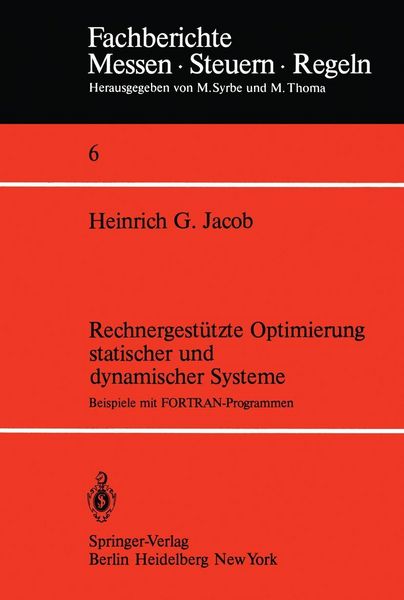 Produktbild: Rechnergest&uuml;tzte Optimierung statischer und dynamischer Systeme