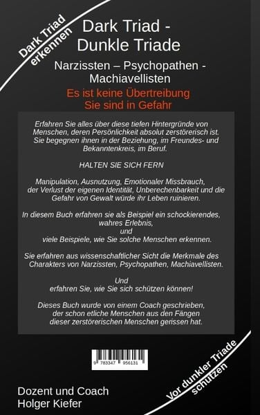 Produktbild: Dark Triad - Dunkle Triade Narzissten &ndash; Psychopathen &ndash; Machiavellisten