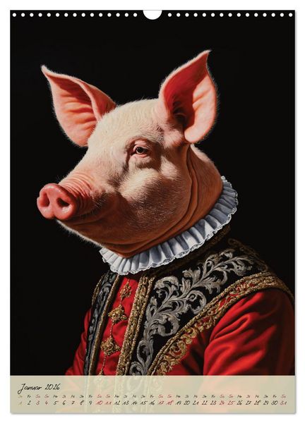 Produktbild: Barocke Tierportraits - Kunst und Klassik (Wandkalender 2026 DIN A3 hoch), CALVENDO Monatskalender