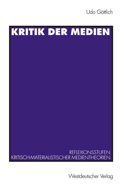 Produktbild: Kritik der Medien