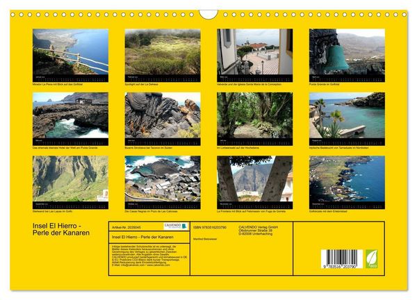 Produktbild: Insel El Hierro - Perle der Kanaren (Wandkalender 2026 DIN A3 quer), CALVENDO Monatskalender