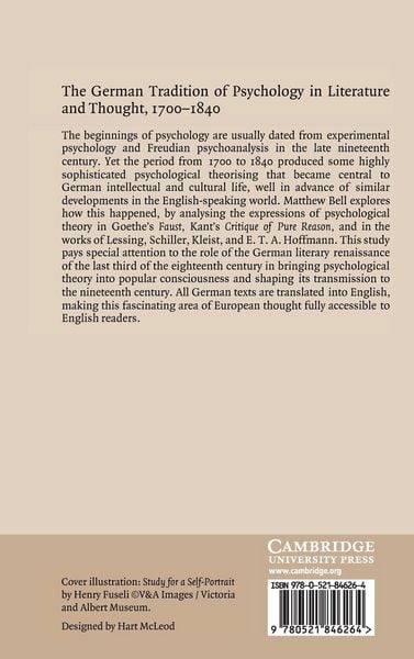 Produktbild: The German Tradition of Psychology in Literature and Thought, 1700-1840