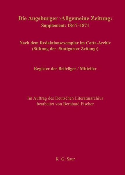 Produktbild: Register der Beitr&auml;ger / Mitteiler