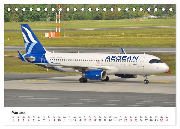 Produktbild: Flugzeuge auf Europas Flugh&auml;fen (Tischkalender 2026 DIN A5 quer), CALVENDO Monatskalender