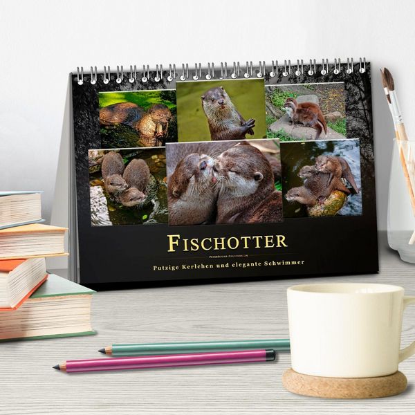 Produktbild: Fischotter - putzige Kerlchen und elegante Schwimmer (Tischkalender 2026 DIN A5 quer), CALVENDO Monatskalender