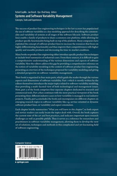 Produktbild: Systems and Software Variability Management
