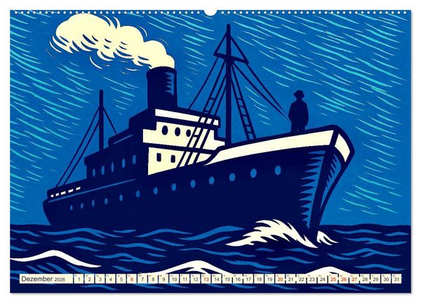 Produktbild: Das Meer in der Weltliteratur (hochwertiger Premium Wandkalender 2026 DIN A2 quer), Kunstdruck in Hochglanz