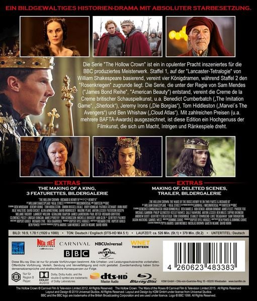 Produktbild: The Hollow Crown - Gesamtedition Staffel 1+2 [7 BRs]