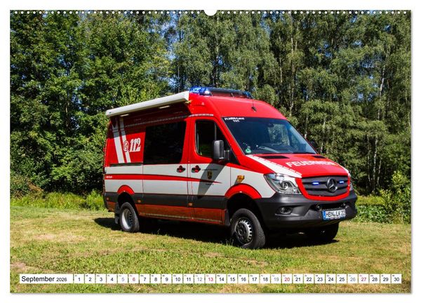 Produktbild: Feuerwehrfahrzeuge (Wandkalender 2026 DIN A2 quer), CALVENDO Monatskalender