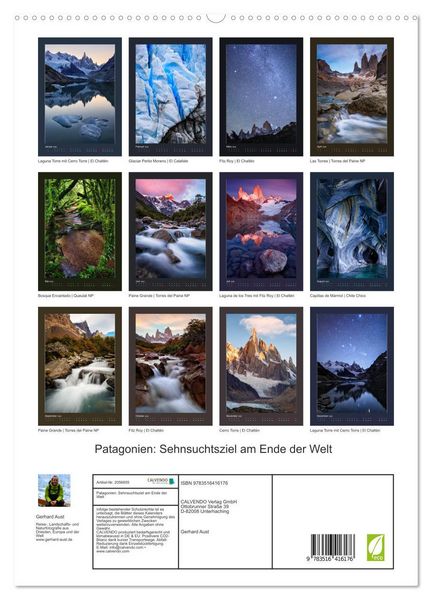 Produktbild: Patagonien: Sehnsuchtsziel am Ende der Welt (hochwertiger Premium Wandkalender 2026 DIN A2 hoch), Kunstdruck in Hochglanz