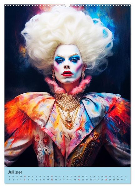 Produktbild: Dragqueens. Drag- und Travestie Kunst. Illustrationen (hochwertiger Premium Wandkalender 2026 DIN A2 hoch), Kunstdruck in Hochglanz