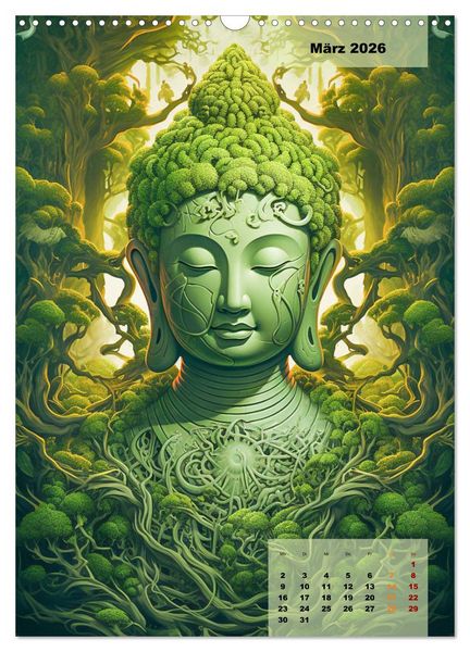 Produktbild: Jade Buddha - Finde die innere Mitte (Wandkalender 2026 DIN A3 hoch), CALVENDO Monatskalender