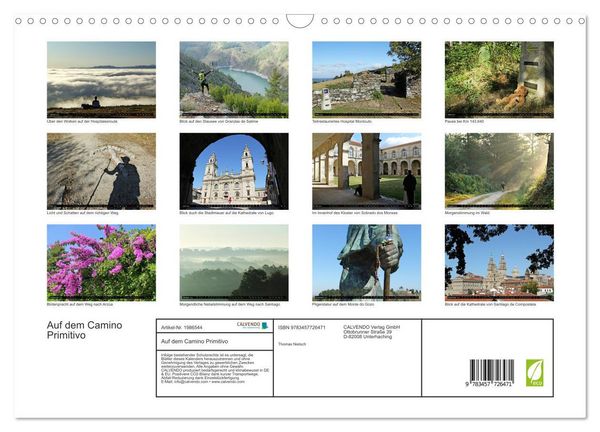 Produktbild: Auf dem Camino Primitivo (Wandkalender 2026 DIN A3 quer), CALVENDO Monatskalender