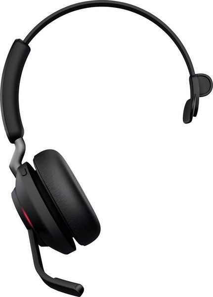 Produktbild: Jabra Evolve2 65 monaural On Ear Headset Bluetooth&reg; Mono Schwarz Lautst&auml;rkeregelung, Batterieladeanzeige, Mikrofon-Stummschaltung Telefon