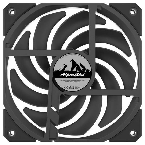Produktbild: Alpenf&ouml;hn 120 Jetstream Slim PC-Geh&auml;use-L&uuml;fter Schwarz (B x H x T) 120 x 120 x 16 mm