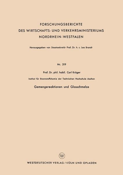 Produktbild: Gemengereaktionen und Glasschmelze