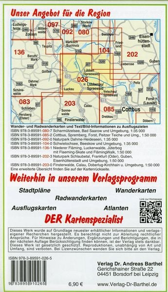 Produktbild: Gro&szlig;e Radwander- und Wanderkarte Spreewald mit M&auml;rkischer Heidelandschaft