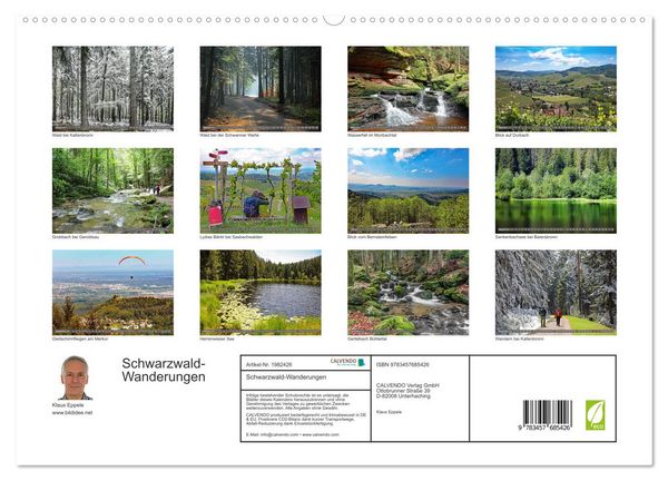 Produktbild: Schwarzwald-Wanderungen (hochwertiger Premium Wandkalender 2026 DIN A2 quer), Kunstdruck in Hochglanz