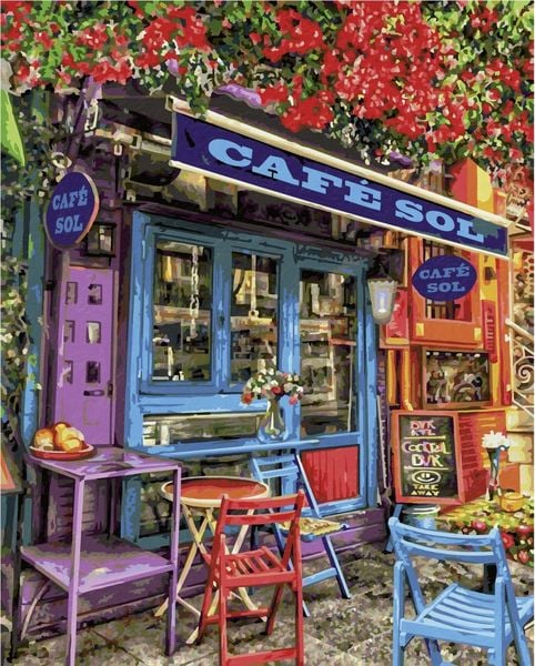 Produktbild: Schipper 609130903 - Malen nach Zahlen, Buntes Café, 40 x 50 cm