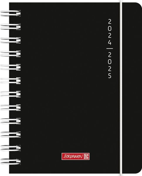 Schülerkalender 2024/2025 'Plain Black', 1 Seite = 1 Tag, A6, 352 Seiten, schwarz