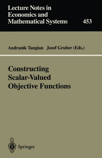 Produktbild: Constructing Scalar-Valued Objective Functions
