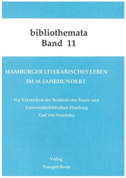 Produktbild: Hamburger literarisches Leben im 18. Jahrhundert