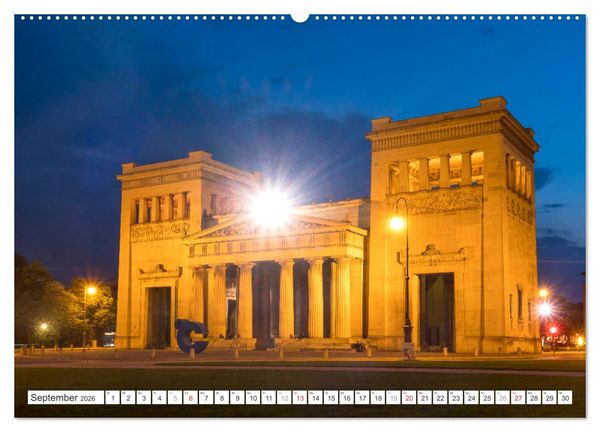 Produktbild: Abend in M&uuml;nchen (hochwertiger Premium Wandkalender 2026 DIN A2 quer), Kunstdruck in Hochglanz