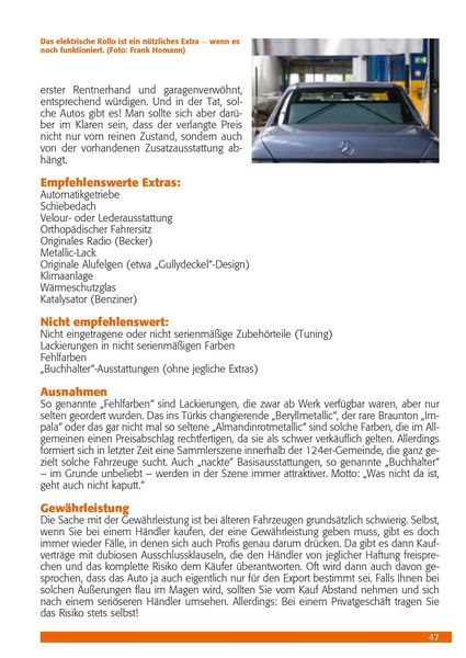 Praxisratgeber Klassikerkauf Mercedes-Benz W 124
