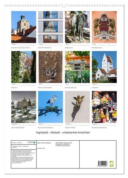 Produktbild: Ingolstadt - Altstadt - unbekannte Ansichten (Wandkalender 2026 DIN A2 hoch), CALVENDO Monatskalender