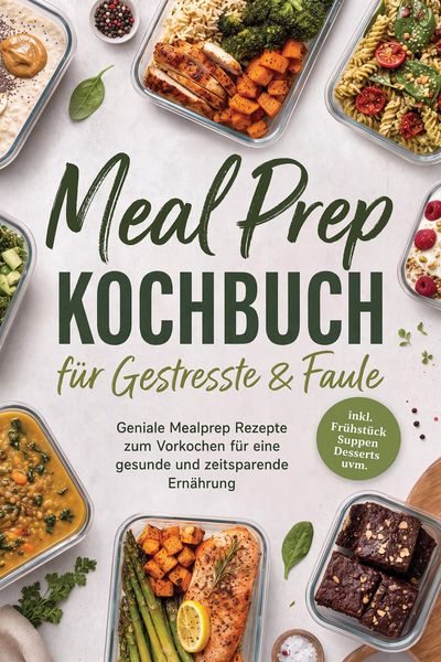 Produktbild: Meal Prep Kochbuch f&uuml;r Gestresste & Faule: Geniale Mealprep Rezepte zum Vorkochen f&uuml;r eine gesunde und zeitsparende Ern&auml;hrung - inkl. Fr&uuml;hst&uuml;ck, Suppe