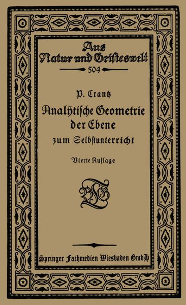 Produktbild: Analytische Geometrie der Ebene zum Selbstunterricht