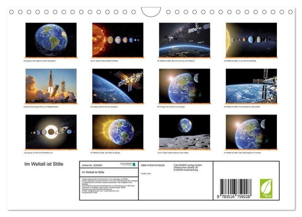 Produktbild: Im Weltall ist Stille (Wandkalender 2027 DIN A4 quer), CALVENDO Monatskalender