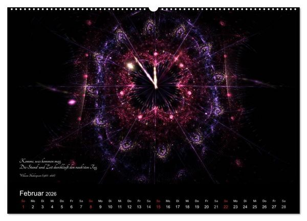 Produktbild: Zeit 2026 - Grafiken und Zitate (Wandkalender 2026 DIN A2 quer), CALVENDO Monatskalender